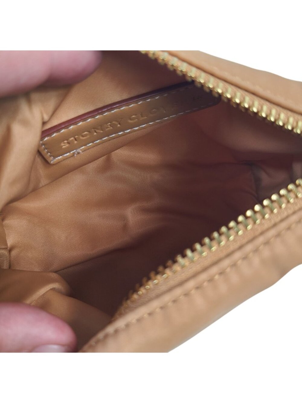 NEW Stoney Clover Lane Small Beige Nylon Pouch With Leopard Print Gold Zipper - Picture 7 of 7